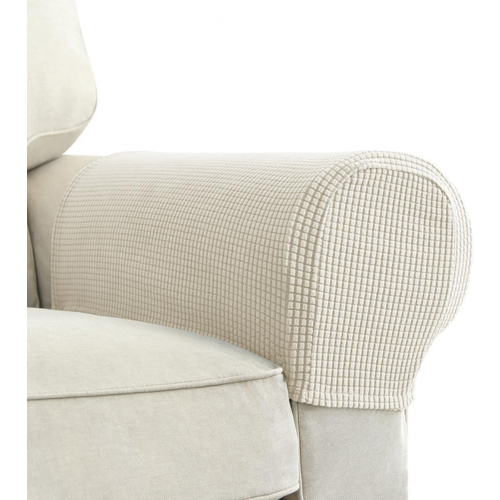 2 stk. elastiske armlænsbetræk i spandex, jacquard, bløde og elastiske til stole, sofaer