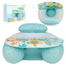 Blublu Park Inflatable Baby Chair with Cover for Babies 3-36 Months, Portable Baby Sit Me Up Floor Seat with Detachable Activity Sensory Tray, Babies