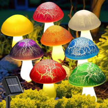 SBSG Solcelledrevne Havelamper 8 Nyeste Crack Mushrooms Udendørs Dekorationspælelys, Vandtætte Solcelledrevne Stilamper Havegaver til