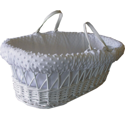 Jillyraff White Cuddlesoft Dimple Fleece Replacement Moses Basket Body Dressing