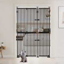unipaws 190 cm High Extra Tall Cat Gate, Upgrade 3 Support Pillars-Stable Increase, Auto Closing and No Drilling Cat Dog Proof Safety Gate for Doorway