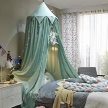 Surwin Bed Canopy for Girls Lake Green, Round Dome Children Mosquito