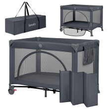 Lionelo Laura Compact 2-in-1 Travel Cot & Playpen with Side Door, 2
