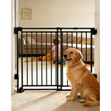 derimkcoa Extra Wide Baby Gate for Stairs 74CM Tall Safety Gate for Kids&Pets,Pressure Mounted with Auto Close,Walk-Thru Metal Gate,Adjustable Width 6