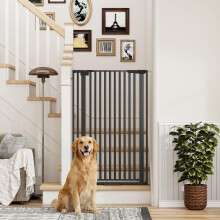 Morwdxef Extra Tall Pet Gate for Doors and Stairs, 130cm tall Dog Gate for width 78-85 cm, Auto Close Safety Barrier with 8.9 cm Extension