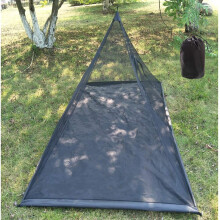Vilemoon Mosquito Net with Waterproof Bottom for Camping Bed Compact and Ultra-Light for Travel Outdoor Lightweight Mesh for 1-2 Person (Black)