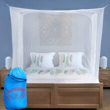 ALCIONO Fine Mesh Mosquito Net for Double Bed, Two Openings Insect Protection Repellent, Including Hanging Kit and Carry Bag, Perfect for Indoors and