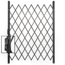 Single Xpanda Security Gate, 2000mm (79") High, Flexible Expanding Saftidor, Folding Trellis Barrier, Scissor Barricade or Home Security Door, Black (