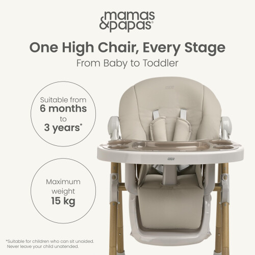 Mamas & Papas Mamas & Papas Snax Adjustable Highchair - Truffle 1