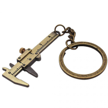 Llavero mini calibrador vernier de 40 mm, aleación de zinc, 3D, móvil, de precisión, miniatura, llavero dorado