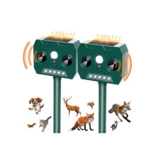 2er-Pack Ultraschall-Solar-Tiervertreiber für den Außenbereich, wasserdicht (IP45), 12 m Reichweite, 120 Erfassungswinkel, für d