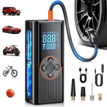 Kabelloser Autoreifenfüller, tragbarer Luftkompressor 150 PSI mit Licht, Dual-LCD-Display, 8000-mAh-Akku, intelligente automatisch