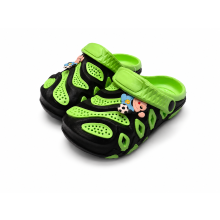 (UK 9 Child (EU 28), Green - Black) Kids Lightweight Clogs Slip On Garden Sandals