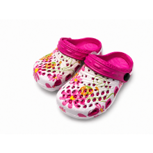 (UK 4-4.5 Child (EU 21), Pink - White) Kids Lightweight Clogs Slip On Garden Sandals