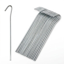 Keplin 20 Pack Steel Tent Pegs-Rust Free Weather-Resistant Hooks for Camping and Outdoor, Silver
