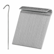 (50Pk) Keplin Steel Tent Pegs-Rust Free Weather-Resistant Hooks for Camping and Outdoor- Silver
