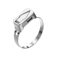 Verstelbare roestvrijstalen ring voor heren, zilverkleurig, multifunctioneel, 16 x 22 mm, duurzaam voor dagelijks gebruik.