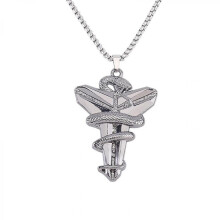 Kobe Memorial roestvrijstalen ketting met basketbalsterhanger, modieuze herdenkingshanger voor mannen en vrouwen.