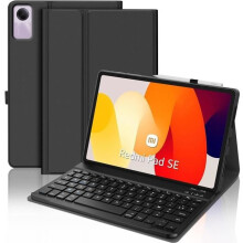 Funda con teclado magnético Bluetooth desmontable para Redmi Pad SE de 11 pulgadas (2023), diseño AZERTY, color negro.
