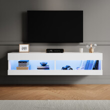 Elegant White High Gloss TV Unit 130 x 30 x 30 cm