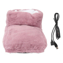 Elektrisk oppvarmet fotvarmer rosa 5V USB oppladbar fortykket fotvarmer støvler for hjemmekontor sovesal