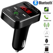 Bluetooth FM-lähetin - Radiosovitin - USB-laturi - MP3-soitin - Handsfree-laite - Musta