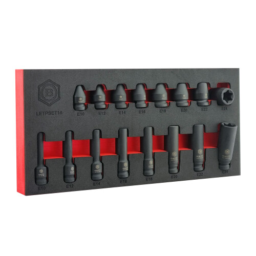 Britool 16Pc 1/2" Impact E-Torx Socket Set 1