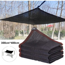 Tela de sombreamento preta 3 x 4 m para terraço e jardim, vela retangular para proteção solar, resistente e duradoura
