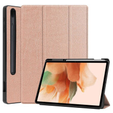 Lichtgewicht hoesje voor Samsung Galaxy Tab S8+ Plus 5G 2022, compatibel met PU-leer, opvouwbare standaard, schokbestendig, meerdere kijkhoeken,