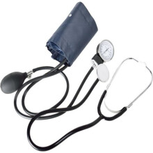 Misuratore di pressione sanguigna manuale per uso domestico con bracciale nero e stetoscopio, precisione professionale.