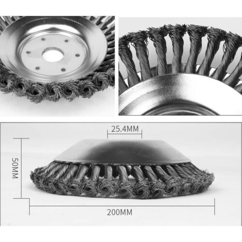 Cabeça de Escova para Remoção de Ervas Daninhas 8 Polegadas em Metal Universal para Roçadora 2