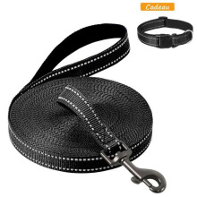 Trela para Cão de 10 m, Corda Refletora com Pega Acolchoada, Trela de Treino Durável para Passeios e Exercício