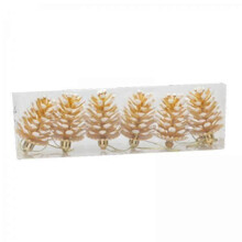 4x 6 piezas de piñas artificiales para decoración de árbol de Navidad, adornos navideños colgantes