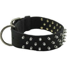 Omni Pet Bravo Nylon Spiked Dog Collar, 23 Inches,Black