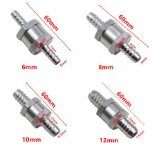 (6mm) 6/8/10/12mm Aluminium Alloy One Way Fuel Non-Return Check Valve for Petrol Diesel