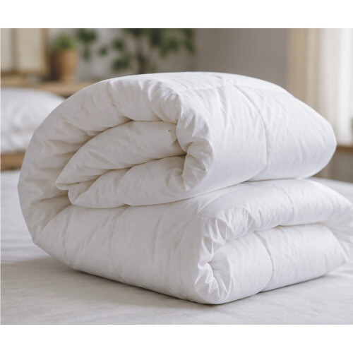 Double Duvet Goose Feather Down Quilt White Cotton 1