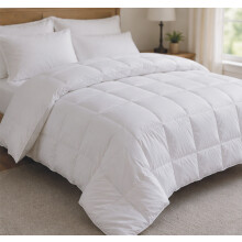 Double Duvet Goose Feather Down Quilt White Cotton
