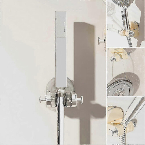 Support de douche monobloc avec ventouse, support pour douchette, sans perçage (gris) p