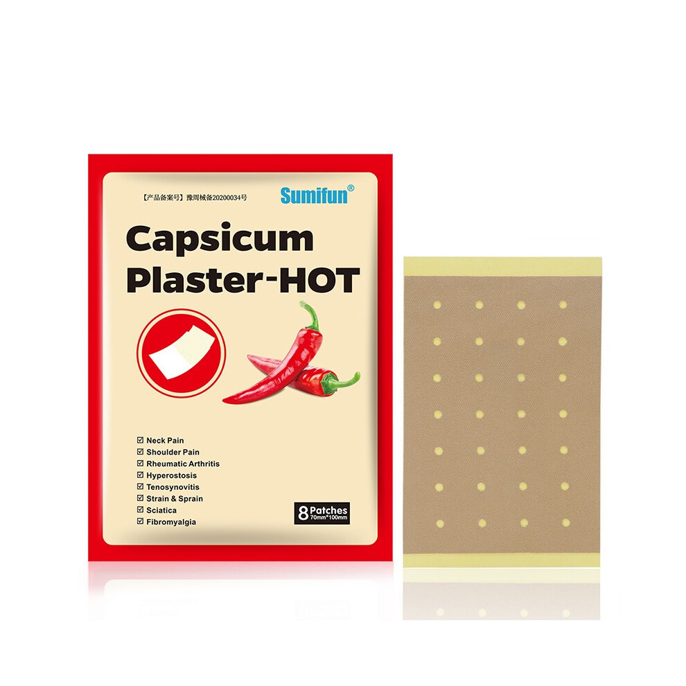 (16 Pcs/ 2 Bag) 8Pcs/Bag Chili Paste Plaster Patches For Lumbar & Neck Pain Relief 413590744030