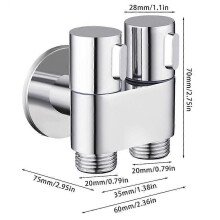 Robinet de commande double pour salle de bain, montage mural coudé, robinet de lavabo WC G1/2, robinet de contrôle d'eau, dou