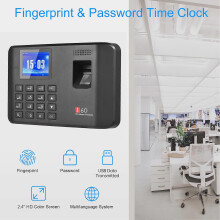 Système de pointage biométrique intelligent par empreinte digitale et mot de passe, avec écran LCD 2,4 pouces et instructions