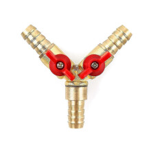 Y-Schlauchverbinder, 3-Wege-Verteiler, Messing-Zink-Legierung, 10-mm-Kugelhahn für Wasser, Öl und Gas zur Gartenbewässerung (
