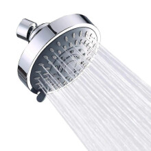 Duschkopf, Hochdruck-Regenduschkopf mit verstellbarem Kugelgelenk, 4-Zoll-Hochleistungs-Duschkopf für Badezimmer, silber