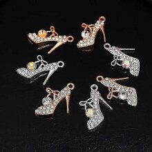 10 stuks handgemaakte strass steentjes, tweekleurige hangers voor dames, hoge hakken, poparmbandjes, oorbellen, accessoires,