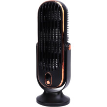 Ventilatore da tavolo a torre senza pale, ricaricabile tramite USB, silenzioso, con 5 velocità e motore brushless per casa e ufficio, nero.