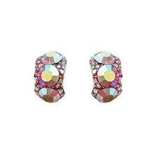 par de pendientes de mujer brillantes de lujo con circonita cúbica, pendientes de botón modernos para mujer.