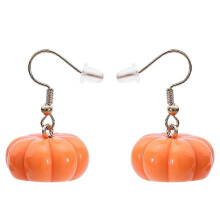 par de pendientes de calabaza, pendientes tipo ear cuff, joyería de Halloween para mujer, accesorio de ropa