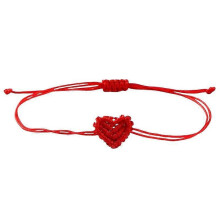 pulsera de corazón estilo boho, ajustable, para parejas, de amistad, trenzada.