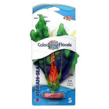 Planta acuática Blue Ribbon Pet Products Colorburst Florals con forma de hoja de gofre, verde, 1 unidad / pequeña