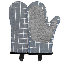 Ofenhandschuhe, hitzebeständige, rutschfeste Silikon-Ofenhandschuhe mit Baumwollfutter, 2er-Pack